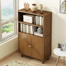 Solid wood floor-to-ceiling sofa Rear entrance bookcase Nordic explosion childrens multi-layer Nanzhu increased bookshelf Tea room shelf