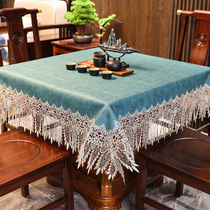 Tablecloth square waterproof and oil-proof disposable home square table tablecloth Chinese style high sense eight fairy table mahjong tablecloth