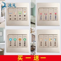 Distribution box empty opening prompt sticker text mark with luminous opening sticker label waterproof air switch mark