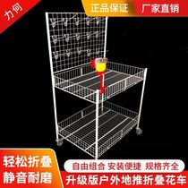 Telescopic hanging clothes stall shelf girl hanging clothes rack with armrest float table display multi-function