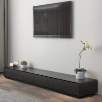Modern simple TV cabinet Black oak grain size household TV cabinet Living room low cabinet Nordic floor cabinet