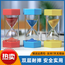 Hourglass timer child anti-fall 10 30 60 minutes and a half an hour student meal time gift sand bottle