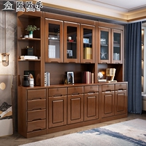 Solid wood Chinese bookcase modern 2 doors 3 doors 5 doors 6 doors corner with lock free combined book room lockers with drawers