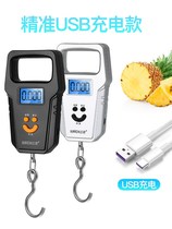 High-precision portable electronic scale household 50kg small portable spring express weighing hook hand-pull hanging fish weighing device