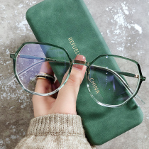 Anti-blue radiation glasses female Korean version of tide-changing plain glasses myopia couples eye frame men's ultra-light flat glasses