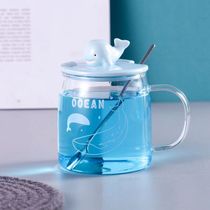 Relief dolphin glass European portable water cup soft girl girl Japanese coffee cup student Cup gift