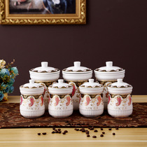 Creative home kitchen ceramic tea tank sealed tank vacuum grain storage tank storage tank storage coffee sugar tank