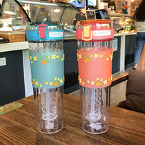 Large capacity tea compartment filter plastic cup silicone anti-scalding Tea Cup for men and women outdoor sports portable sip Cup