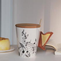 Foreign trade export ceramic instrument water cup note mug ceramic cup coffee cup harp Creative Festival gift Cup