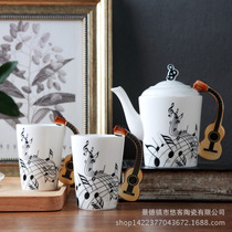 Foreign trade export musical instrument note coffee set ceramic set music cup 3-piece musical instrument culture cup