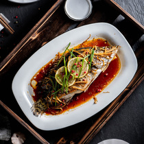 Ceramic plate tableware set Japanese plate dumpling plate Western plate 12-inch rectangular large plate Oval shallow plate