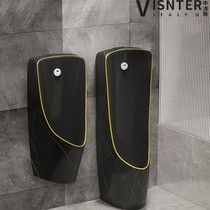 Black home wall-mounted urinal ceramic toilet integrated induction urinal mens floor-standing urinal