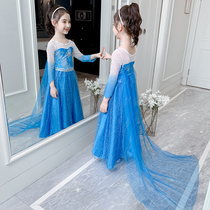 Girls Summer Dress Princess Dress Shirt Dress Snowy Chic Edge Child Love Tha Princess Dresses Gradient Long Sleeve Aisha Skirt Children