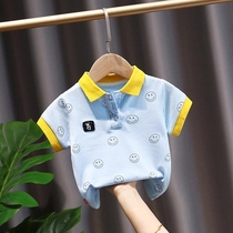 Childrens short-sleeved T-shirt mens and womens Korean 2021 Western style clothes 2 baby summer clothes mens and womens baby lapel half sleeve