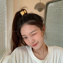 High ponytail fixed artifact hairclip female ins Net red metal grab clip hair accessories back of the head small shark clip