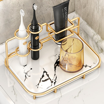 Toothbrush rack countertop light luxury bathroom bathroom home electric toilet mouthwash Cup wash table storage box