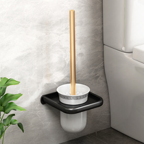 Light luxury bathroom toilet cup set no punch space aluminum toilet toilet toilet brush shelf ceramic cup Wall Wall