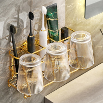 Toothbrush shelving toilet free of punch mouthwash cup light and luxurious cup wall-hanging containing electric toothbrush rack suit