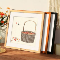 Solid wood frame frame mounted wall 38 country painting picture painting cross embroidery diamond square 50 custom frame