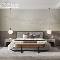 High-end Bedroom Hardpack Background Wall Custom Leather Sculpture Relief Soft Bag Living-room Light Lavish Decoration Wall Panel Hotel Headboard