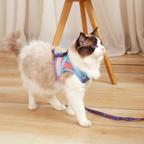 Cat traction rope vest-style chest strap for going out special anti-break-free cat chain telescopic walking cat rope supplies
