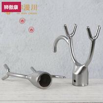Clothes fork head metal stainless steel integrated fork head can hang clothes Bar push-pull hook hanger support pick-up clothes rod