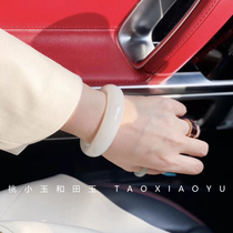 Xinjiang Hetian Jade Mountain sheep fat grade white jade bracelet Girl jade bracelet Natural real jade bracelet round bar flat bar certificate