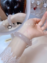 (Peach Xiaoyu) lotus pink jade bracelet small red book ins Wind light luxury peach blossom love jade bracelet children White Jade