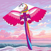 New Weifang kite Pink girl kite Princess Pegasus Unicorn kite Breeze easy-to-fly long tail kite