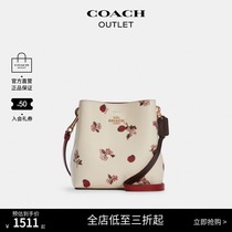 (Christmas gift) COACH COACH Ole womens bag ladybug floral print mini TOWN bucket bag