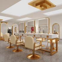 Net red ironing table Mirror Salon Salon mirror barber shop cabinet integrated hair salon special LED touch tide model