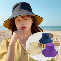Japanese double-sided solid color fisherman hat female Korean spring and autumn Korean version sunshade all-match casual basin hat