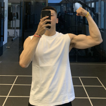 Relax fitness vest men exercise sleeveless shoulder cotton pure cotton running T-shirt training fitness clothes summer