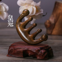 Know Rows Green Sandalwood Massage Comb Natural Log Small Horn Thickened Portable Antistatic Helps Sleep