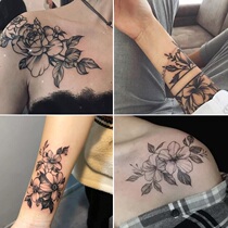 Vegetarian flower ins wind dark clavicle sexy tattoo stickers Herbal juice tattoo stickers for men and women waterproof long-lasting wash