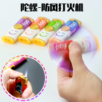 10 disposable inflatable fingertip gyro windproof lighters personality creative rotating decompression inflatable colored lights