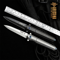 With the wind m390 steel knife outdoor titanium alloy knife Self-defense saber High hardness portable sharp folding knife
