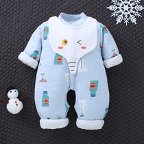 Baby Clothes Autumn Winter Warm Plus Cotton Khaclothes Babynewborn Clothes Climbing Clothes Just Toddler Baby Conjoined Clothes