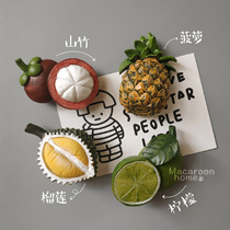 Macaron home * Three-dimensional creative Thai Durian refrigerator stickers magnets Decorative refrigerator fruit magnets magnetic stickers