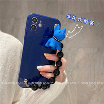 ins Klein blue bulldog chain for Apple 13 phone case iphone12 11pro max xr xsmax 7p soft 8plus female x Silicon