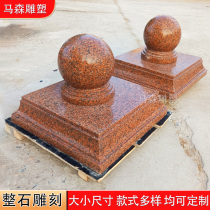 Stone carving column top stone granite embossed marble column top hat column body square door column lamp holder wall column press topstone