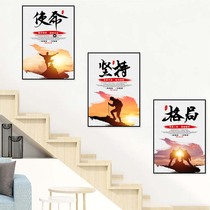  Office stairwell decoration painting modern minimalist corporate culture inspirational wall hanging painting Company corridor aisle painting