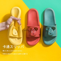  Japanese SH couple slippers female summer home with thick bottom bath cute non-slip indoor soft bottom slippers male