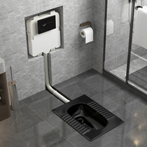 Wing whale bathroom Nordic personality creative black squatting toilet hidden into the wall concealed induction water tank embedded