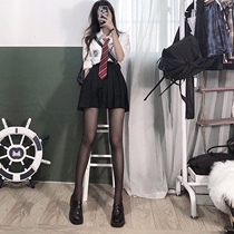 Gong Jing Sister basic model pure wind black jk uniform pleated skirt skirt skirt shirt summer academy set