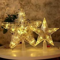Christmas tree top star Christmas tree decoration five-pointed star top light decoration Christmas tree top star light three-dimensional five-pointed star