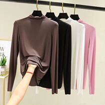 Pregnant women base shirt half high collar long sleeve modal thin interior top stretch stretch size loose long autumn