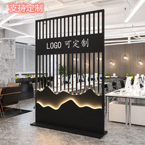 Modern simple wrought iron screen office decoration partition entrance entrance front desk entrance logo background image Wall