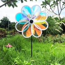 Pastoral wind Huanchuang Kindergarten Colorful windmill string Colorful windmill decoration outdoor rotating baby toy stall