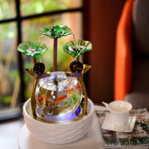 Hanyang mini cylinder living room home bedroom small aquarium office desktop fish tank running water landscape light luxury modern